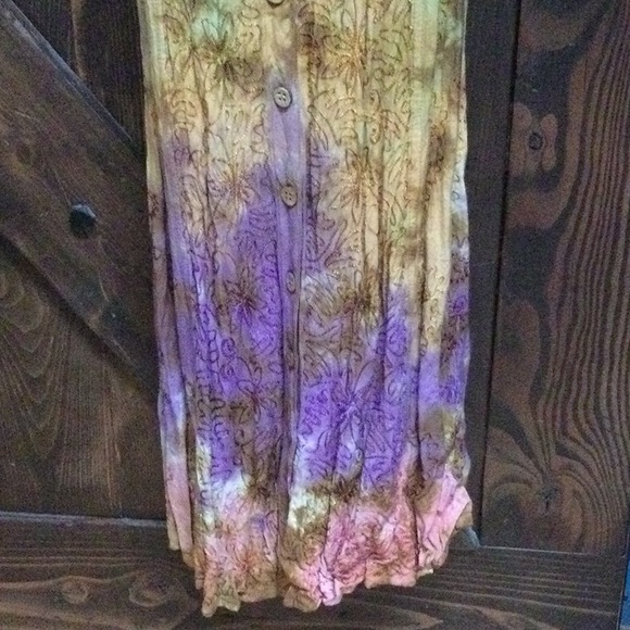 Sleeveless Hippie boho style Multicolor dress - Picture 3 of 9